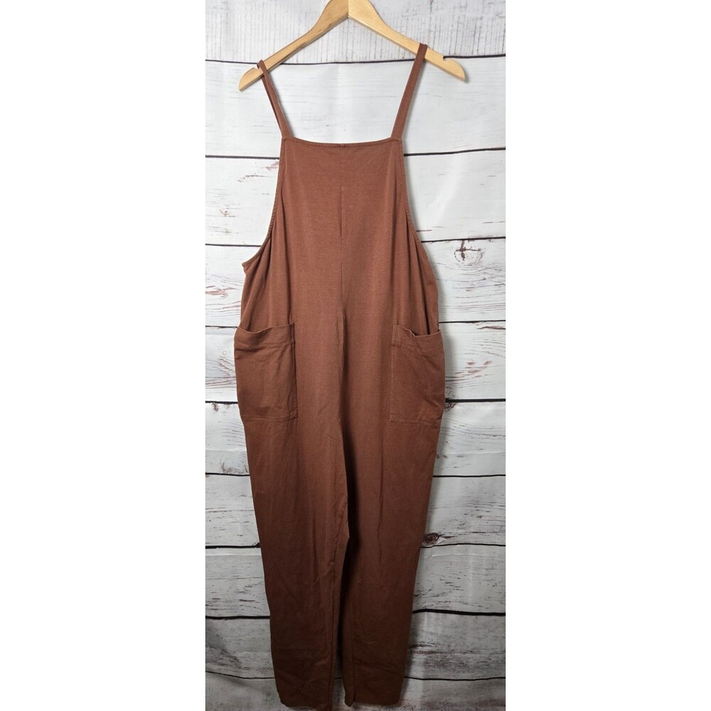 Quince Womens Maternity Overalls Size Large Rust Brown Jumpsuit Adjustable Strap